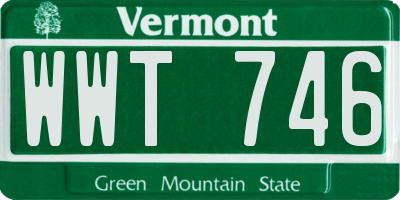 VT license plate WWT746