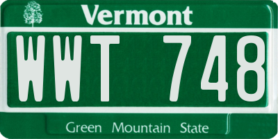 VT license plate WWT748
