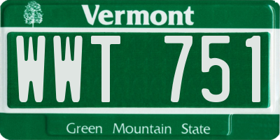 VT license plate WWT751
