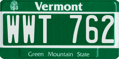 VT license plate WWT762
