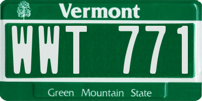 VT license plate WWT771