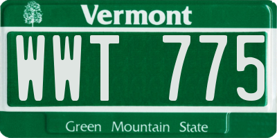 VT license plate WWT775