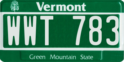 VT license plate WWT783