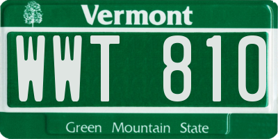 VT license plate WWT810