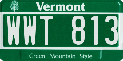VT license plate WWT813