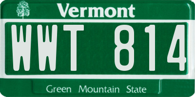 VT license plate WWT814