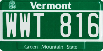 VT license plate WWT816