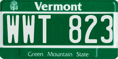VT license plate WWT823