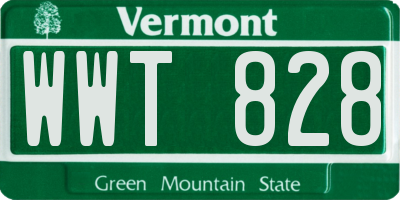 VT license plate WWT828