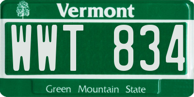 VT license plate WWT834