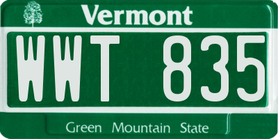 VT license plate WWT835