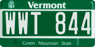 VT license plate WWT844