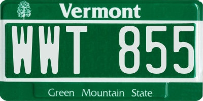 VT license plate WWT855
