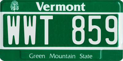 VT license plate WWT859