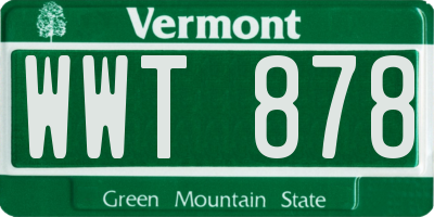 VT license plate WWT878