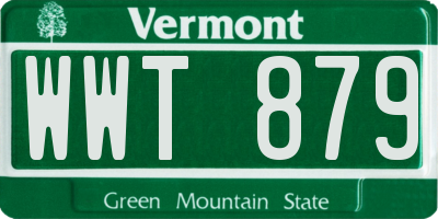 VT license plate WWT879