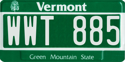 VT license plate WWT885