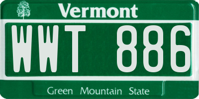 VT license plate WWT886