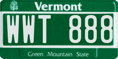 VT license plate WWT888