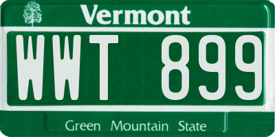VT license plate WWT899
