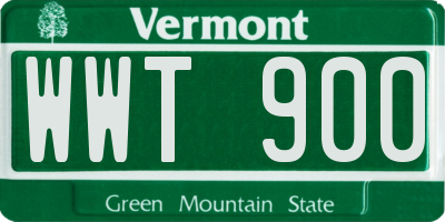 VT license plate WWT900