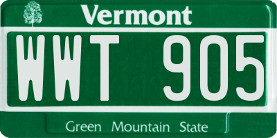 VT license plate WWT905