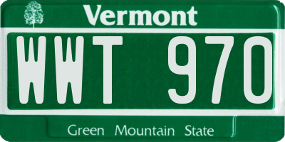 VT license plate WWT970