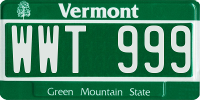 VT license plate WWT999