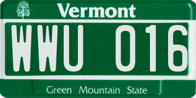 VT license plate WWU016