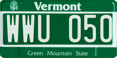 VT license plate WWU050