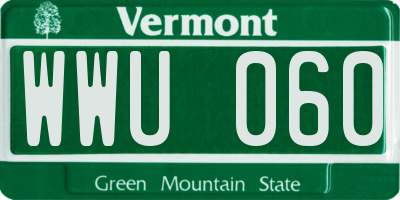 VT license plate WWU060