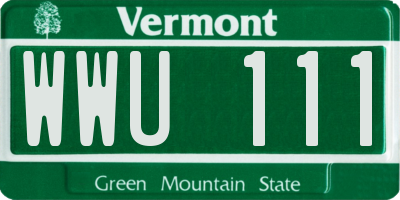 VT license plate WWU111