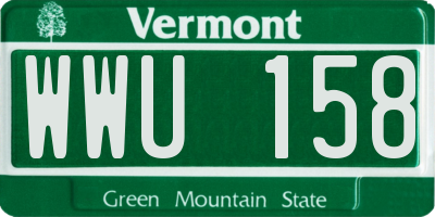 VT license plate WWU158