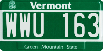 VT license plate WWU163