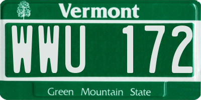VT license plate WWU172