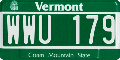 VT license plate WWU179