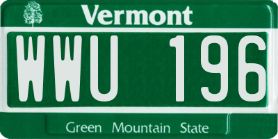 VT license plate WWU196