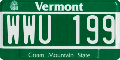 VT license plate WWU199