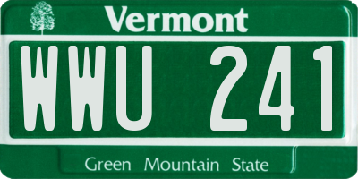 VT license plate WWU241