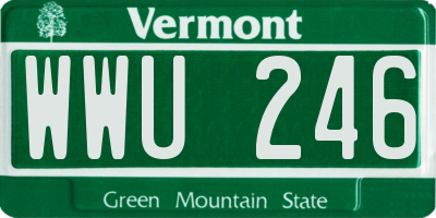 VT license plate WWU246
