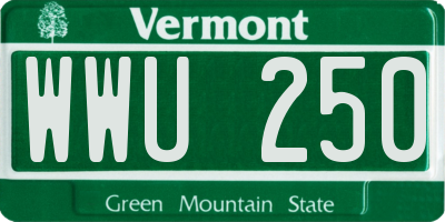 VT license plate WWU250