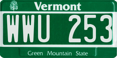 VT license plate WWU253
