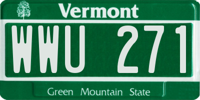 VT license plate WWU271