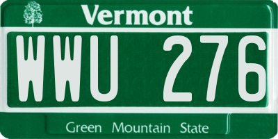 VT license plate WWU276