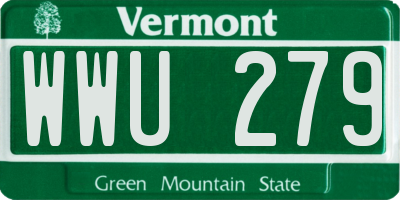 VT license plate WWU279