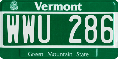 VT license plate WWU286