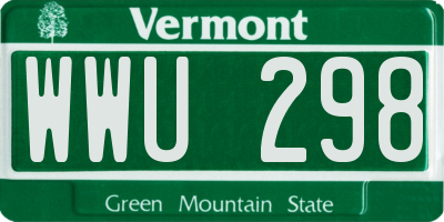 VT license plate WWU298