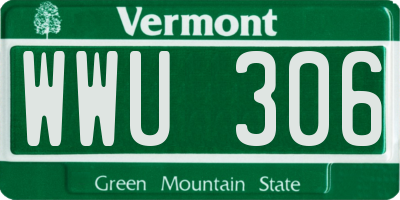 VT license plate WWU306