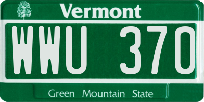 VT license plate WWU370
