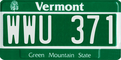 VT license plate WWU371